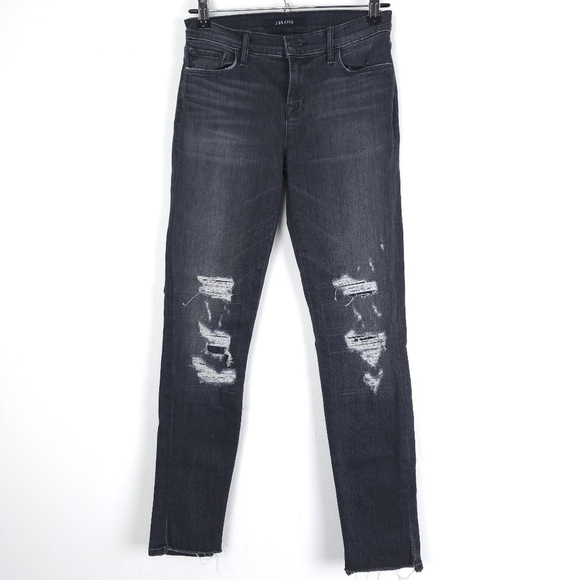 J Brand Denim - J Brand Affray Asymetric Hem Busted Knee Jeans 26
